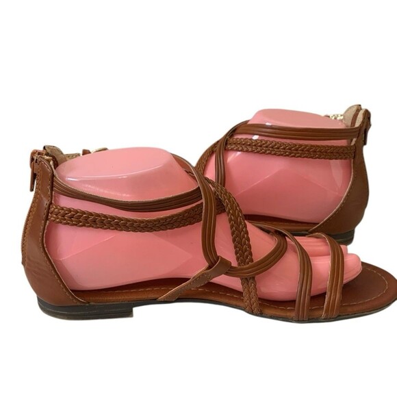 Report Georgya Cognac Gladiator Strappy Sandals - Women's Size 8 - Picture 6 of 10